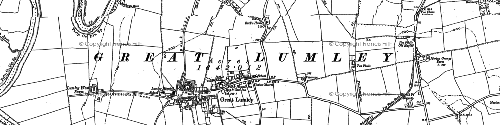 Old map of Great Lumley in 1895