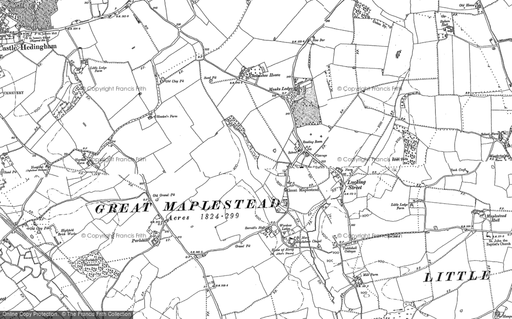 Old Map of Great Maplestead, 1896 in 1896