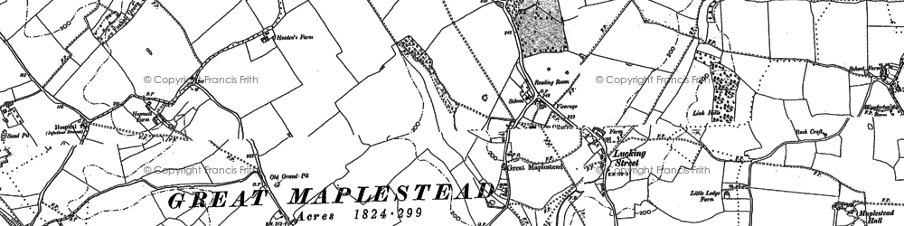 Old map of Great Maplestead in 1896
