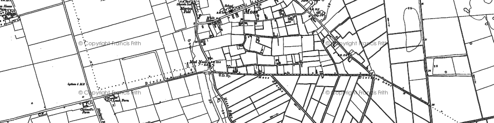 Old map of Great Marton Moss in 1891