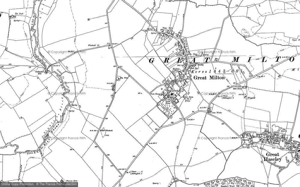 Old Map of Great Milton, 1897 - 1919 in 1897