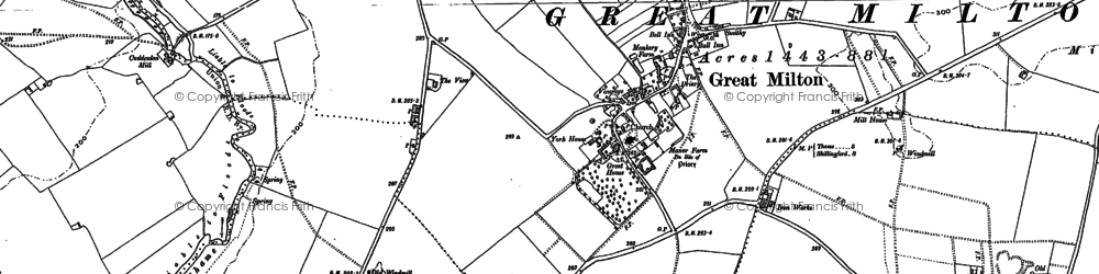 Old map of Great Milton in 1897