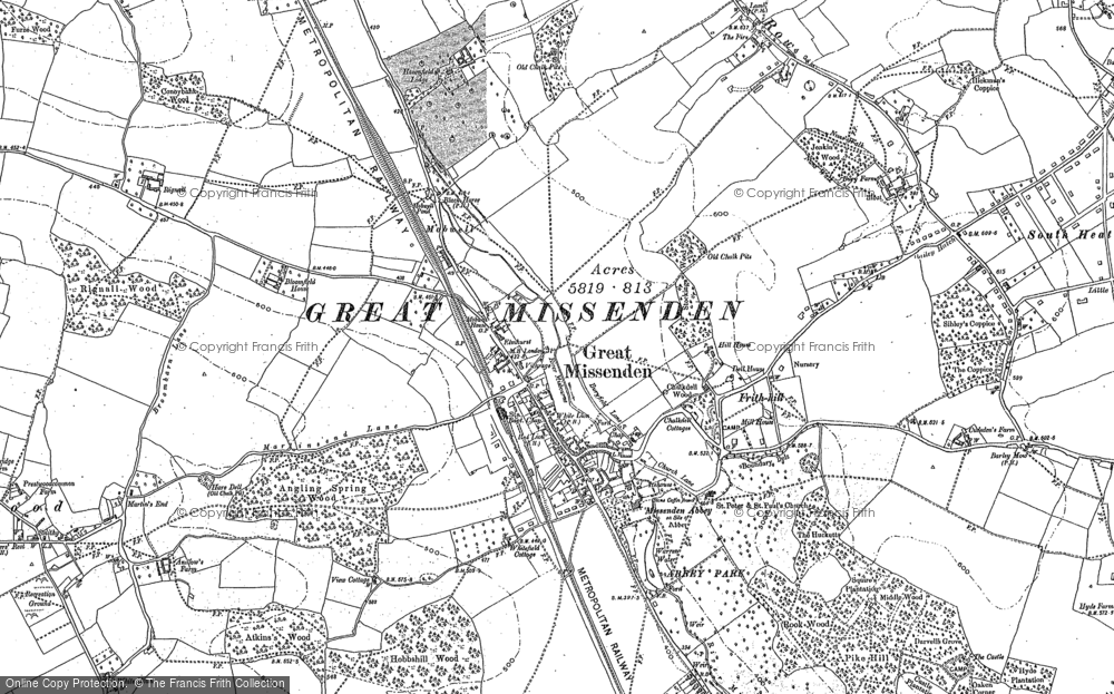 Old Map of Historic Map covering Mobwell in 1897