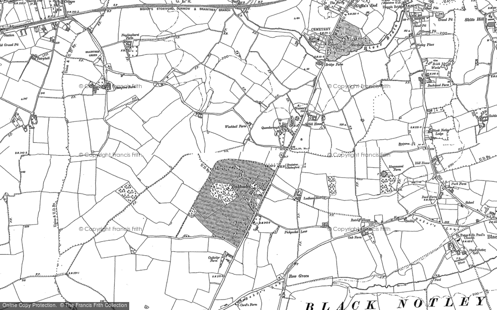 Old Map of Great Notley, 1886 - 1895 in 1886