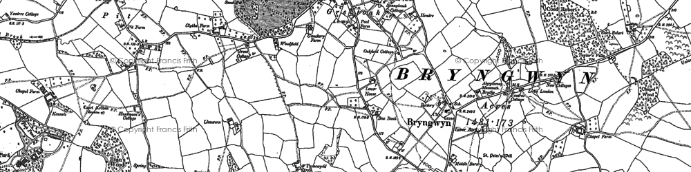 Old map of Great Oak in 1899