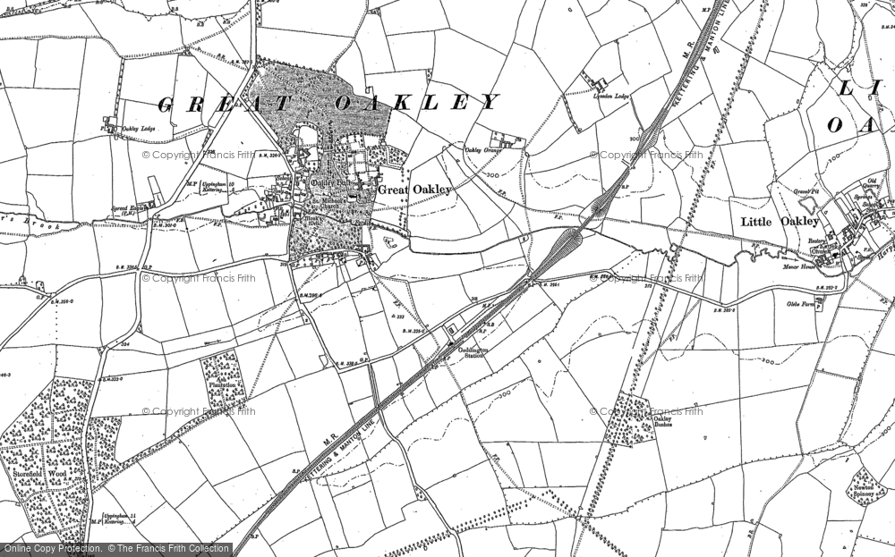 Old Map of Great Oakley, 1884 - 1885 in 1884