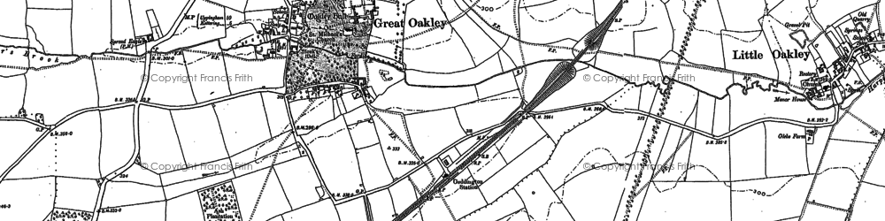 Old map of Great Oakley in 1884