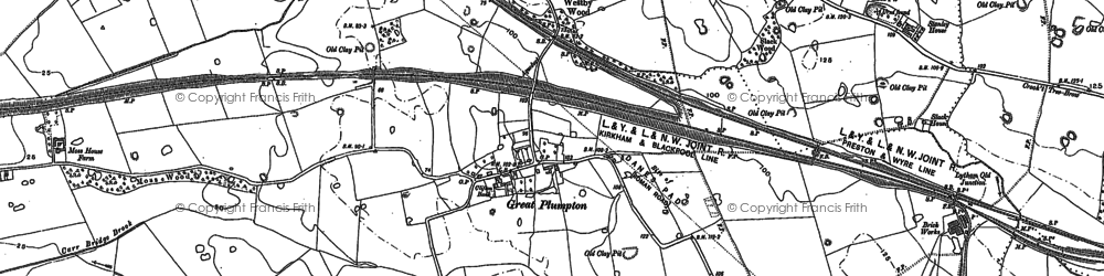 Old map of Great Plumpton in 1891