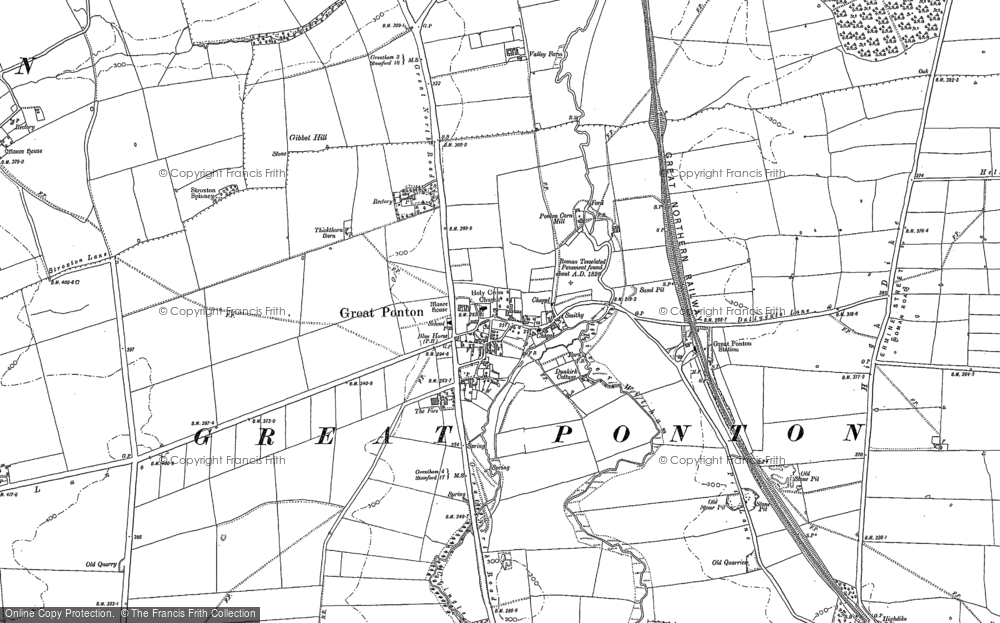 Old Map of Great Ponton, 1887 - 1903 in 1887