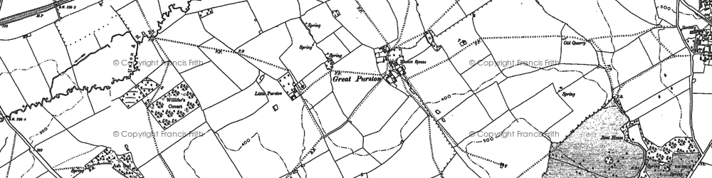 Old map of Great Purston in 1898