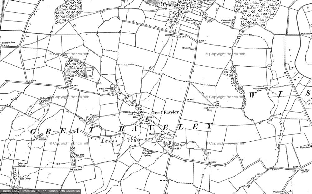 Old Map of Great Raveley, 1887 in 1887