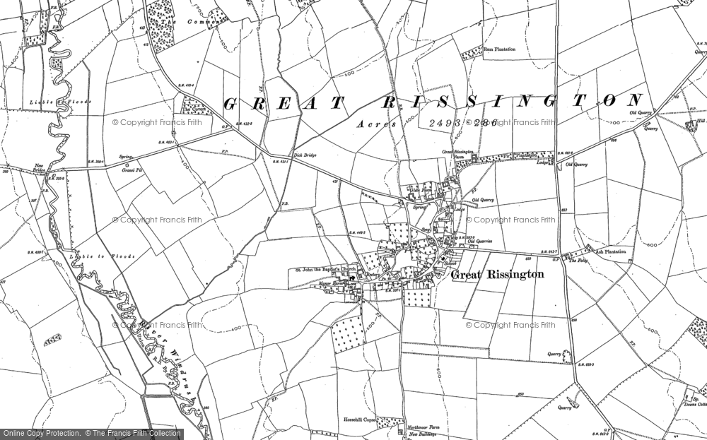 Old Map of Great Rissington, 1898 - 1900 in 1898