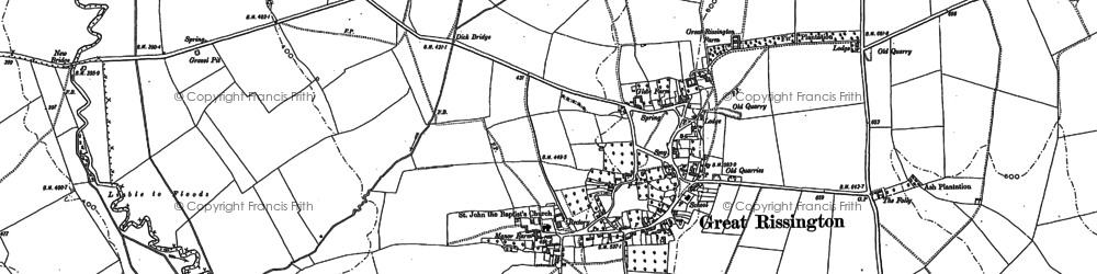 Old map of Great Rissington in 1898