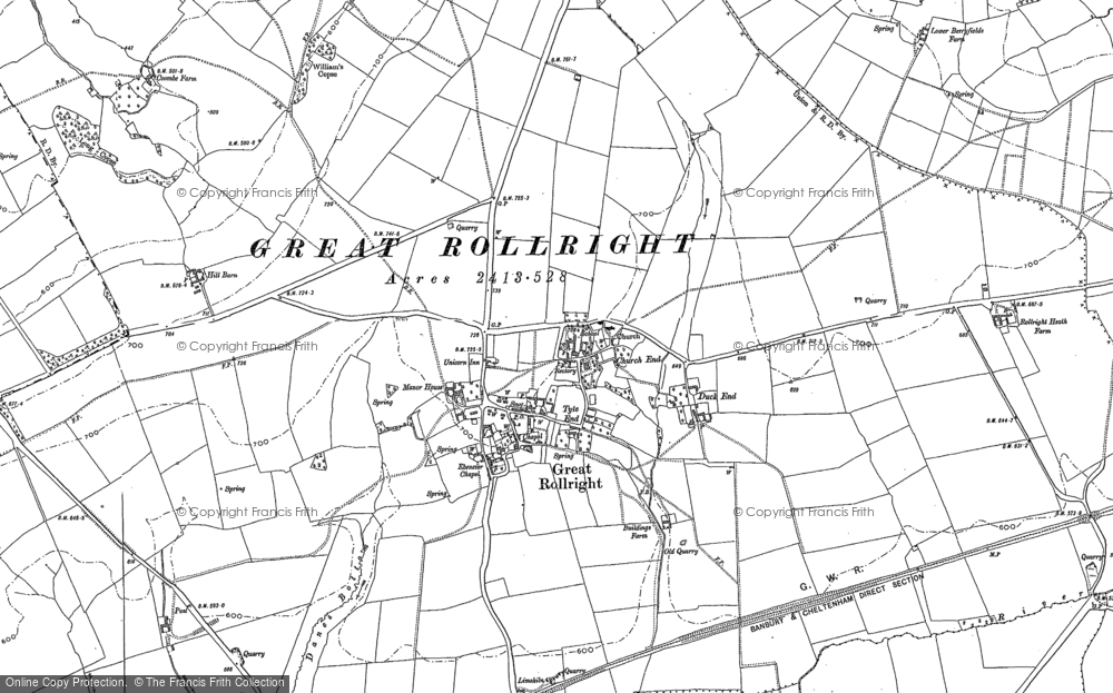 Old Map of Historic Map covering Church End in 1898