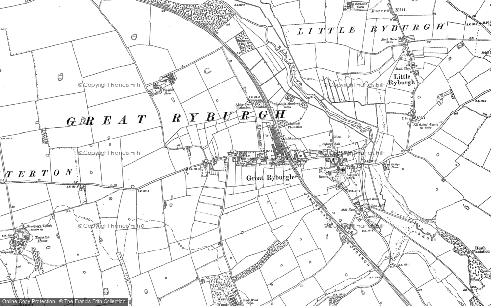 Old Map of Great Ryburgh, 1885 in 1885