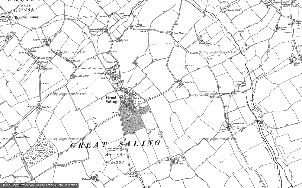 Old Map of Great Saling, 1886 - 1896 in 1886