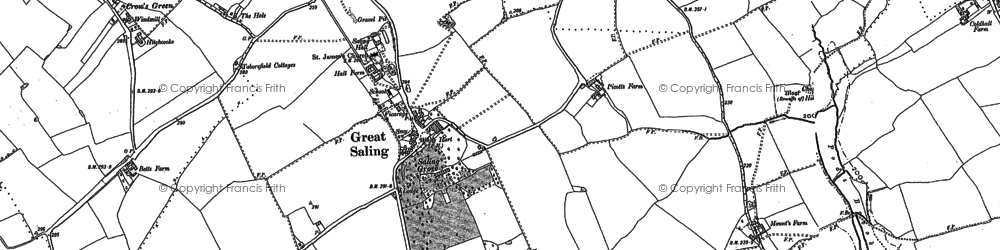 Old map of Great Saling in 1886