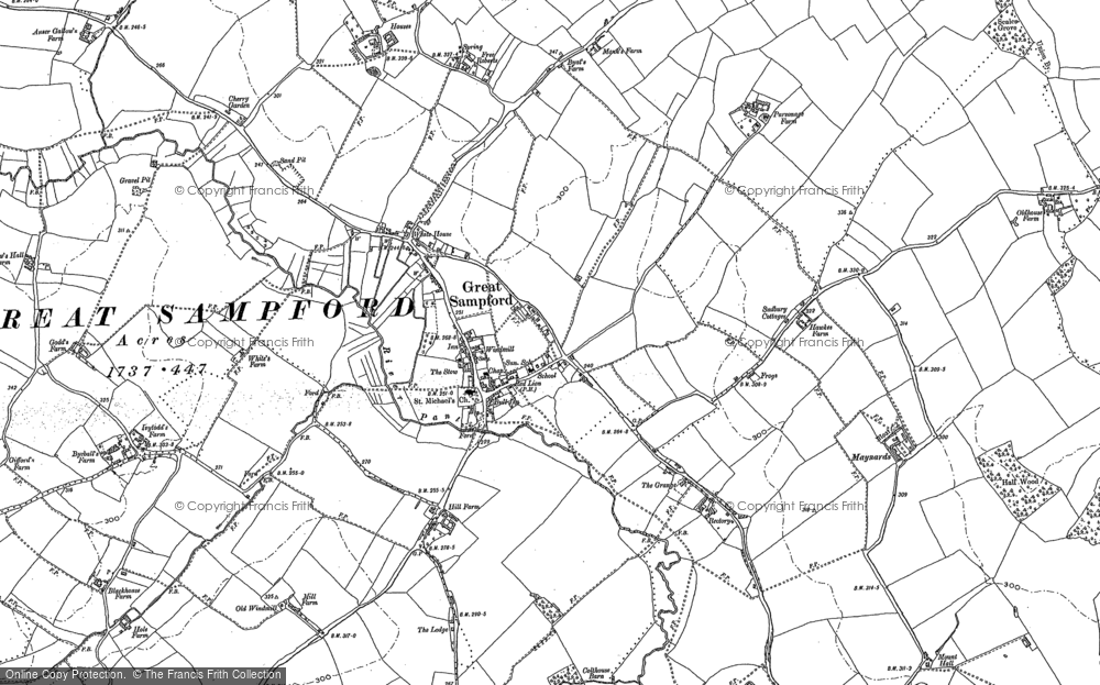 Old Map of Great Sampford, 1896 in 1896