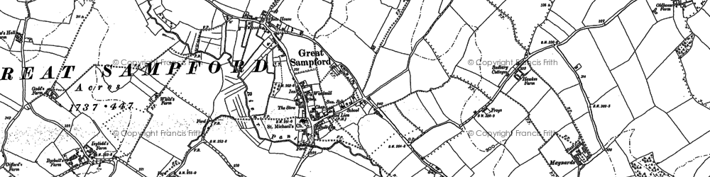Old map of Great Sampford in 1896