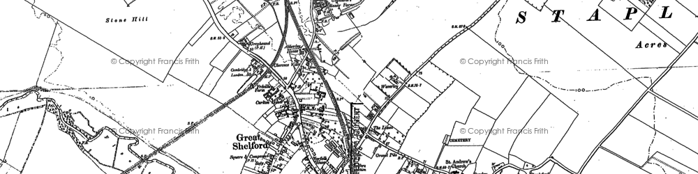 Old map of White Hill in 1885