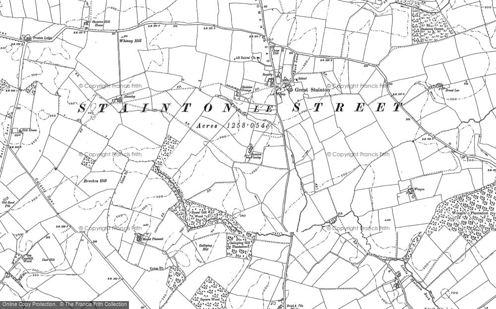 Old Map of Great Stainton, 1896 in 1896
