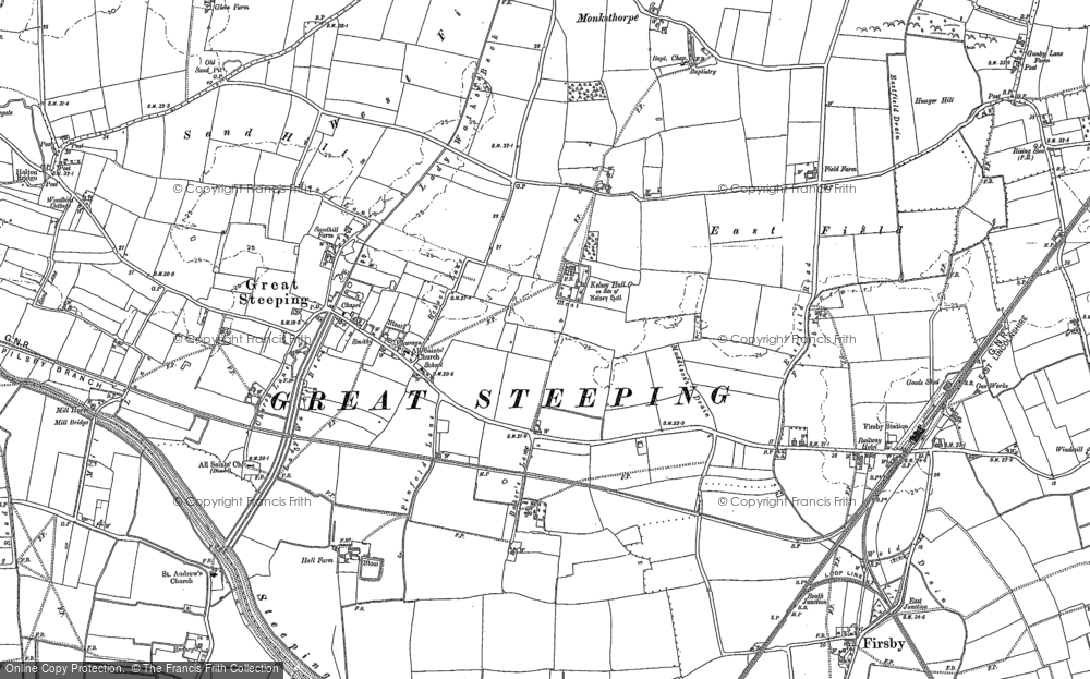 Old Map of Great Steeping, 1887 in 1887