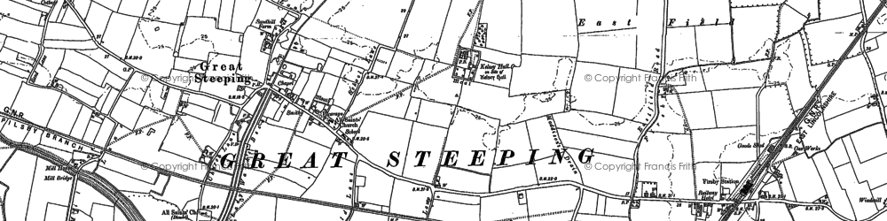 Old map of Great Steeping in 1887