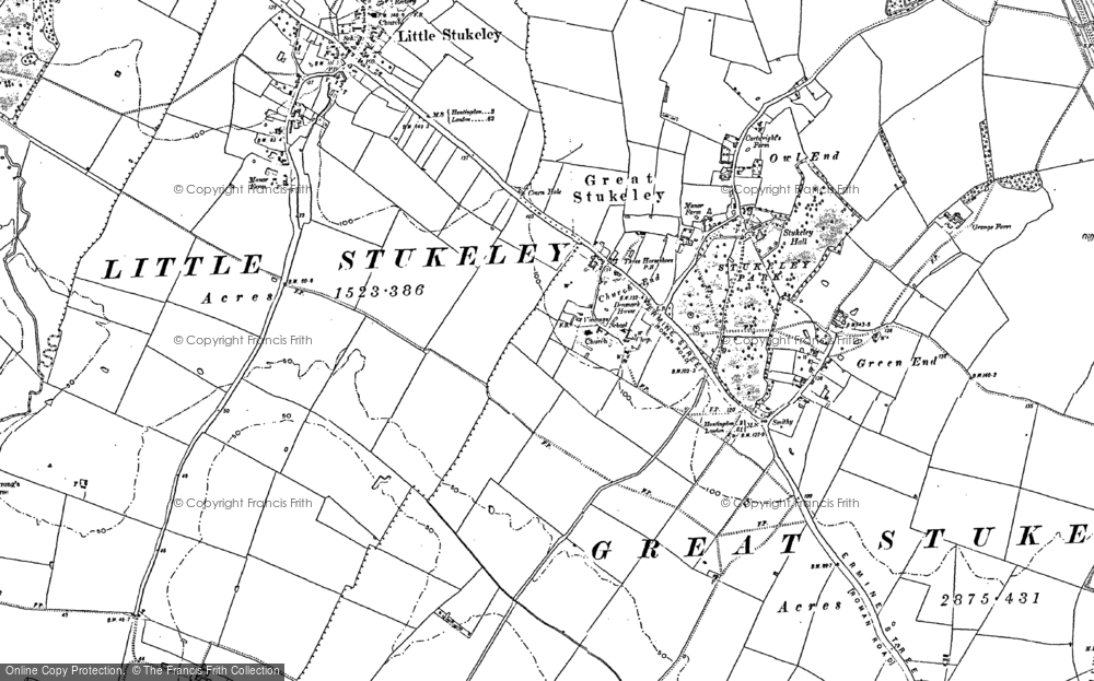 Old Map of Great Stukeley, 1885 - 1887 in 1885