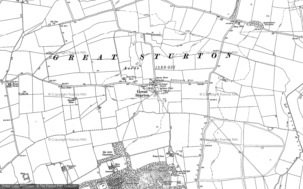 Old Map of Great Sturton, 1886 - 1887 in 1886