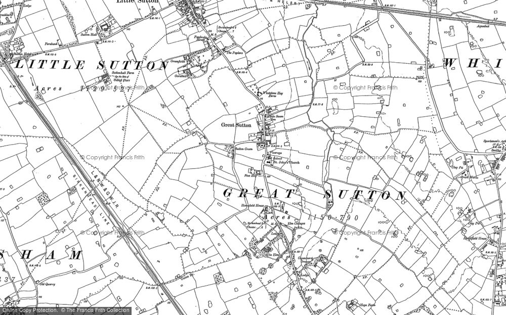 Old Map of Great Sutton, 1897 in 1897