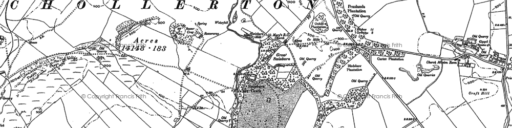 Old map of Little Swinburne in 1895