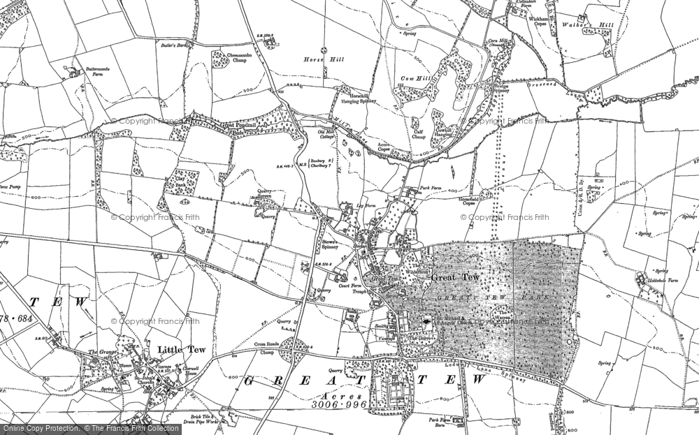 Old Map of Great Tew, 1898 in 1898