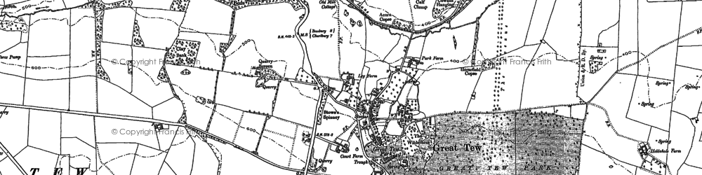 Old map of Great Tew Park in 1898