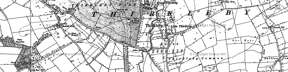 Old map of Great Thirkleby in 1890
