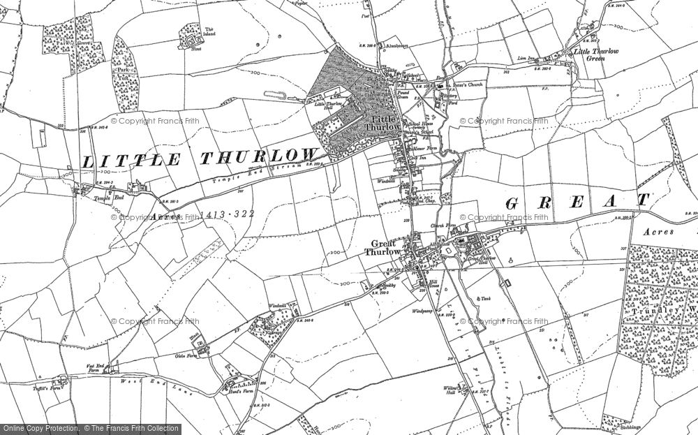 Old Map of Great Thurlow, 1902 in 1902