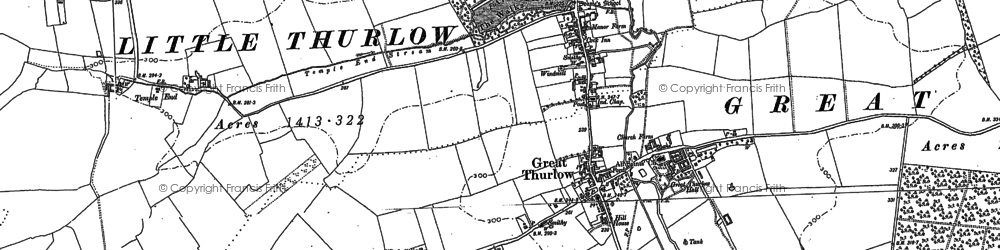 Old map of Little Thurlow in 1902