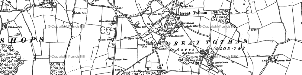 Old map of Great Totham in 1895