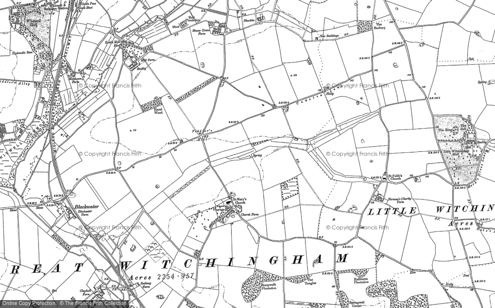 Old Map of Great Witchingham, 1882 - 1885 in 1882