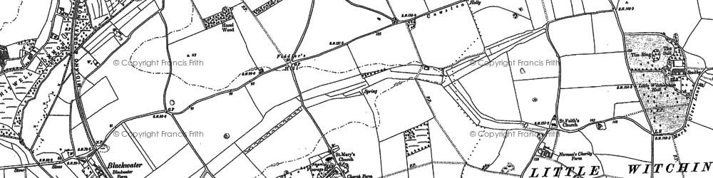 Old map of Blackwater in 1882