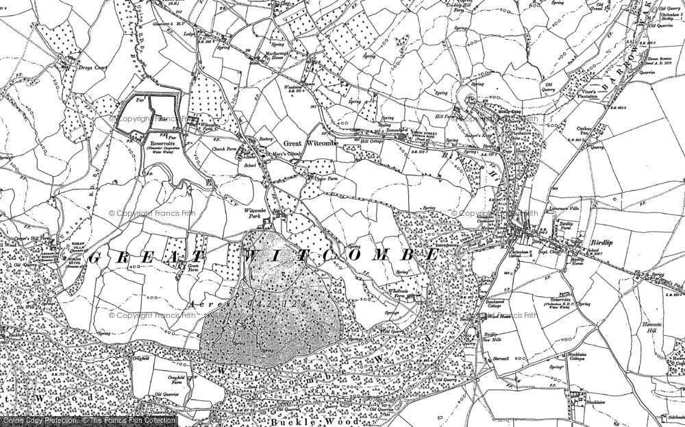 Old Map of Great Witcombe, 1883 in 1883