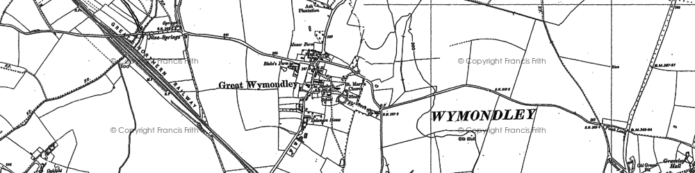 Old map of Purwell in 1896