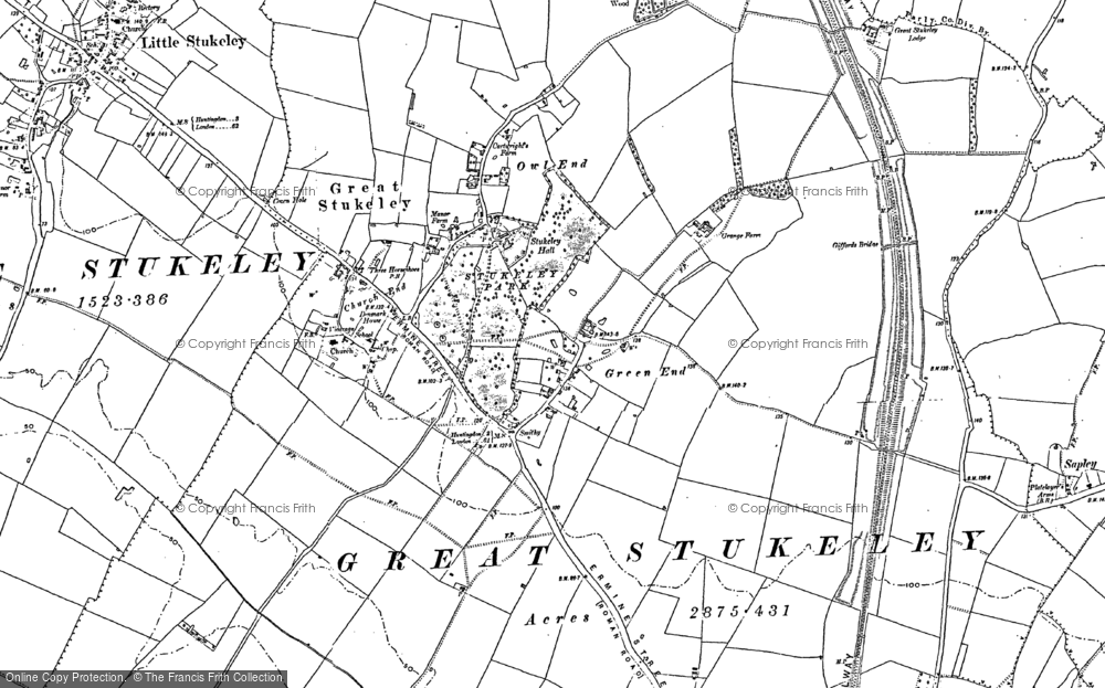 Old Map of Green End, 1885 - 1887 in 1885