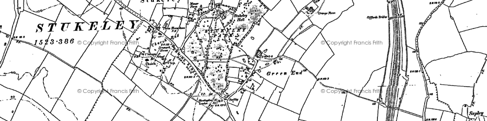 Old map of Green End in 1885