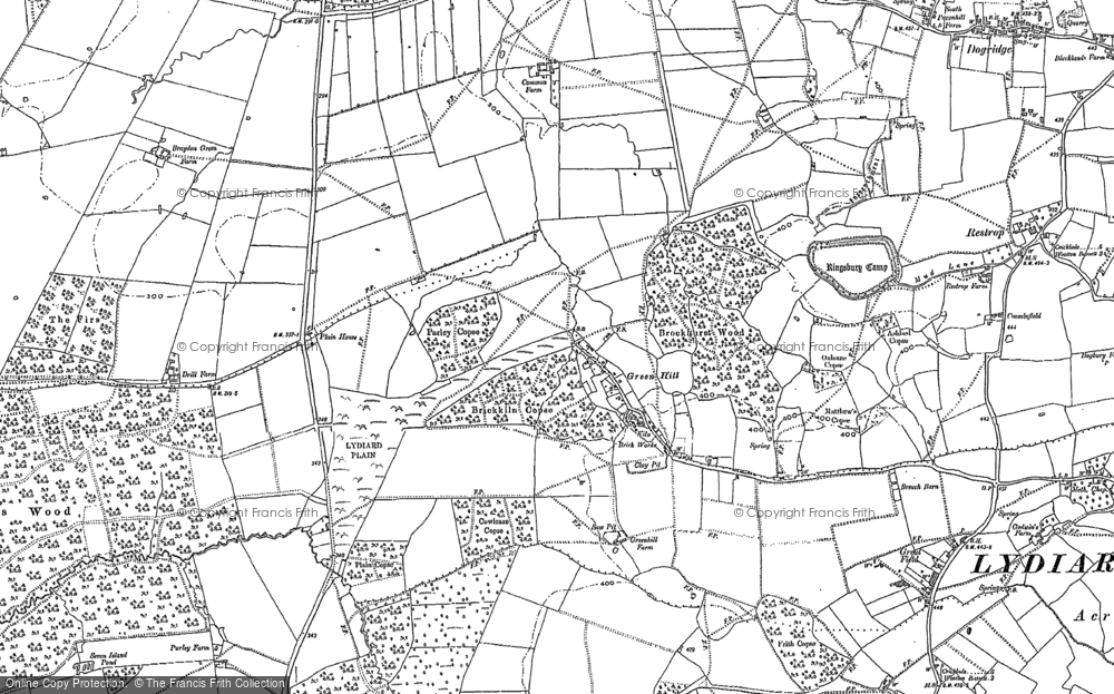 Old Map of Historic Map covering Brockhurst Wood in 1898