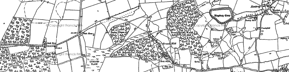 Old map of Brockhurst Wood in 1898