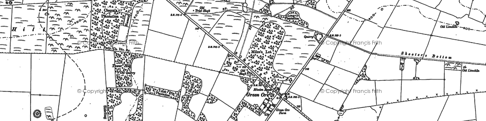 Old map of Nedge Hill in 1884