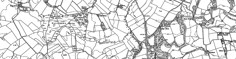 Old map of Burnt Moor in 1898