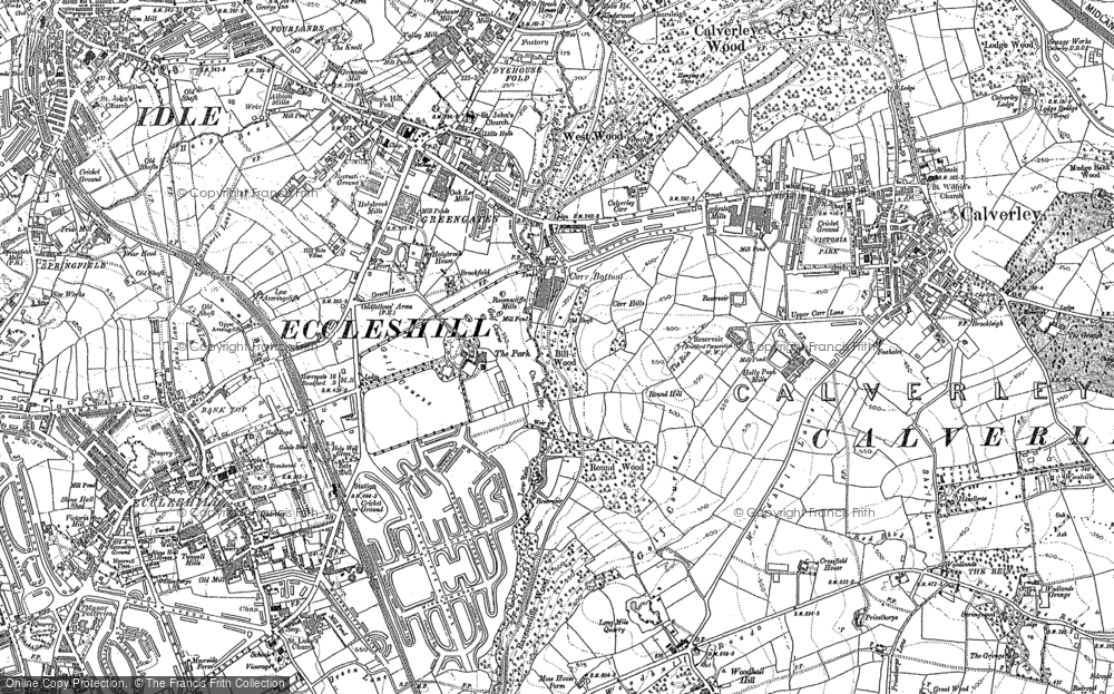 Old Map of Greengates, 1891 - 1892 in 1891
