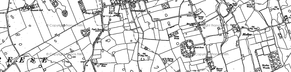 Old map of Corner Row in 1891