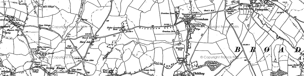 Old map of Greenham in 1901